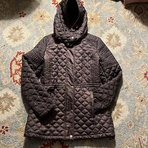 Marc New York “Calypso” Chocolate Brown Quilted Hooded Anorak Size Medium